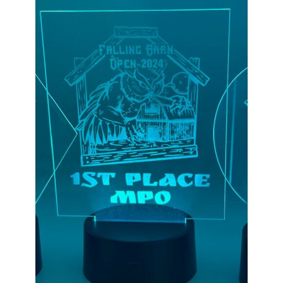 Custom Laser Engraved LED 3D Nightlight Disc Golf Trophy, Gift Trophies - Picture 9 of 9